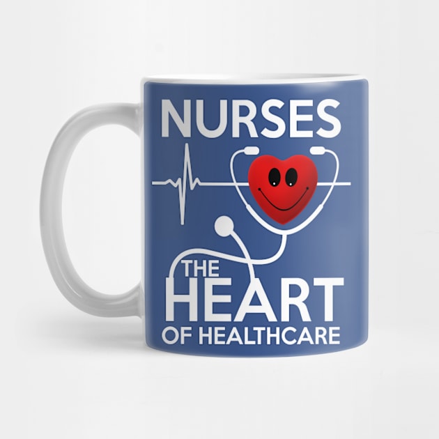 Nurses The Heart Of Health care Stethoscope Gift T-Shirt by PhoenixDamn